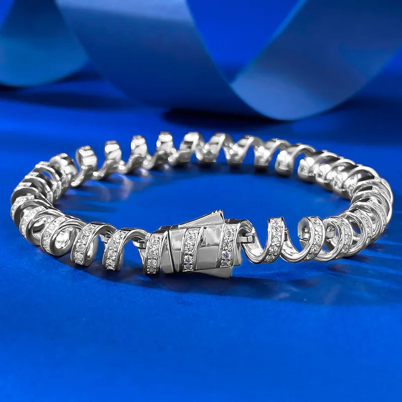 LumiCoil Crystal Wrap Bracelet – Sparkling Coiled Bangle | Diamond-Look Statement Jewellery | Elegant Women’s Bracelet