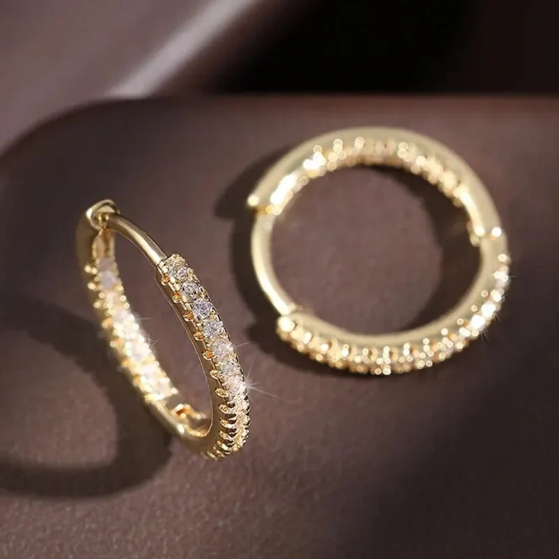 LioraLuxe Colour Zircon Hoop Earrings – Gold-Tone Women’s Earrings | Random Colour Cubic Zirconia | Luxury-Inspired Statement Jewellery