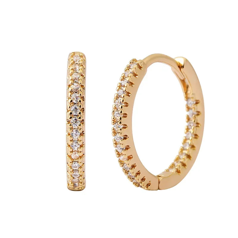 LioraLuxe Colour Zircon Hoop Earrings – Gold-Tone Women’s Earrings | Random Colour Cubic Zirconia | Luxury-Inspired Statement Jewellery