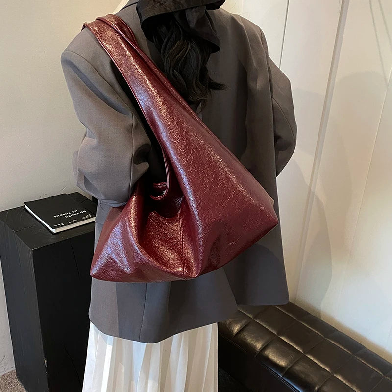 ElvaraHobo Shoulder Bag – Large PU Leather Underarm Handbag | Soft Baguette Purse | Everyday Women’s Bag