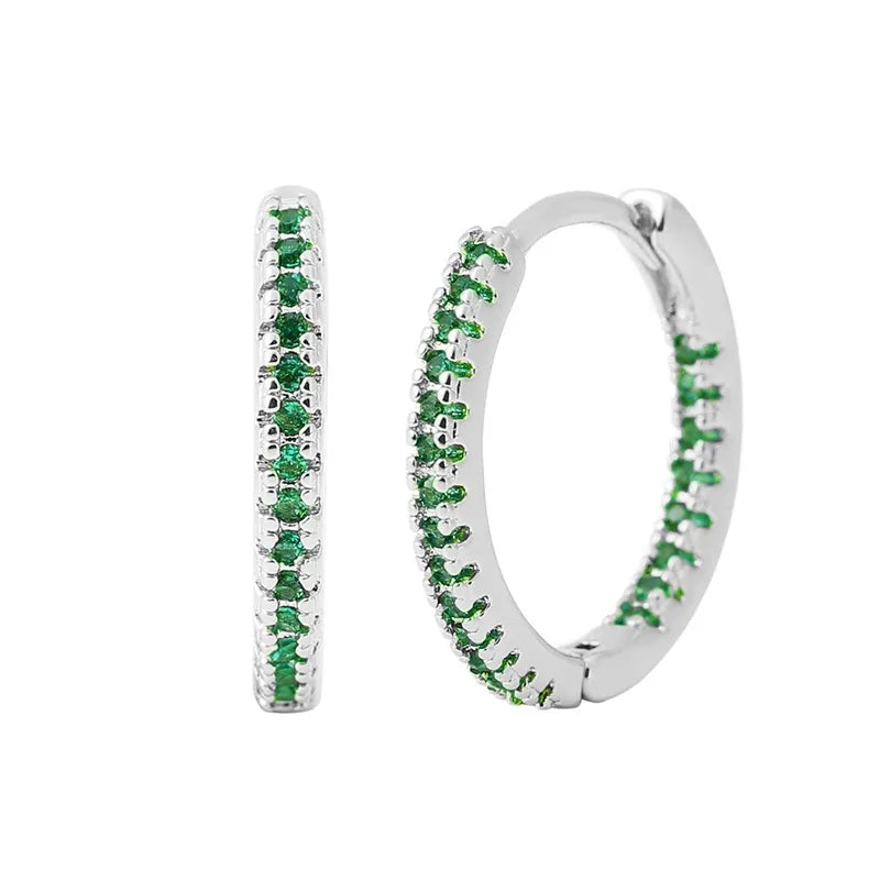LioraLuxe Colour Zircon Hoop Earrings – Gold-Tone Women’s Earrings | Random Colour Cubic Zirconia | Luxury-Inspired Statement Jewellery