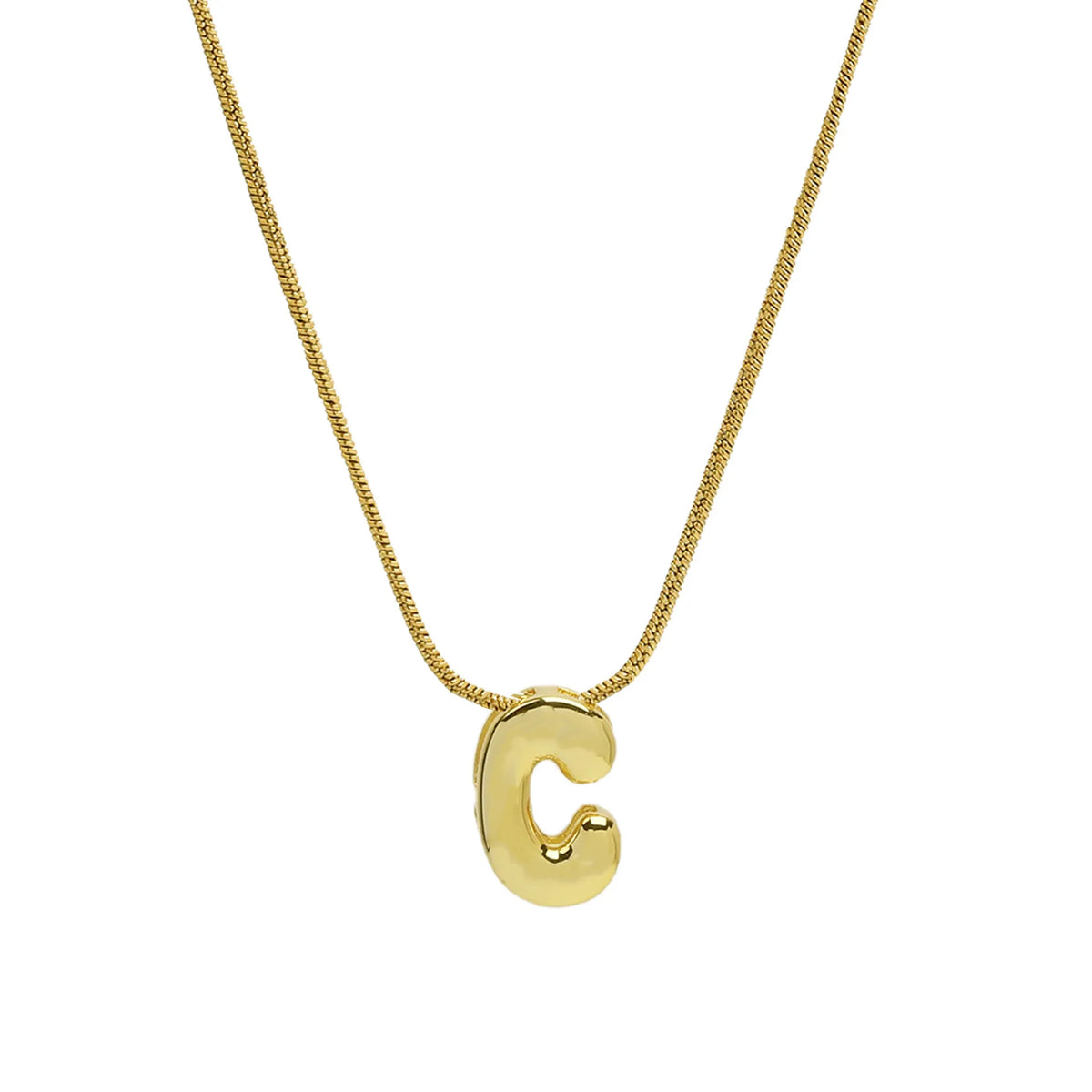 Aloura Bubble Initial Pendant Necklace – Gold-Plated Alphabet Letter Chain | A–Z Personalised Jewellery | Women’s Statement Necklace