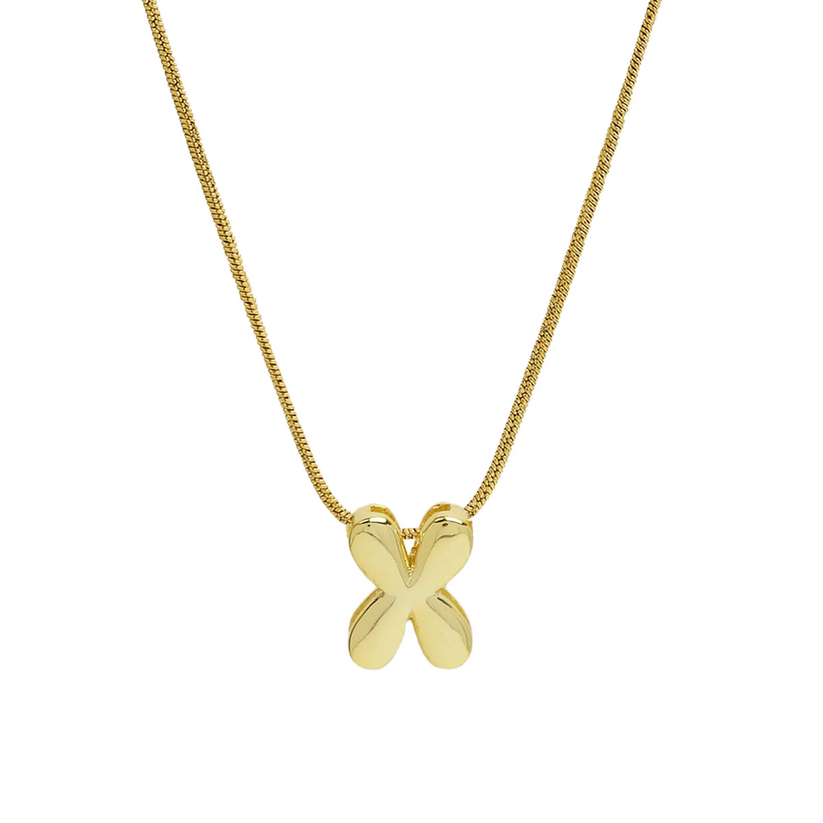 Aloura Bubble Initial Pendant Necklace – Gold-Plated Alphabet Letter Chain | A–Z Personalised Jewellery | Women’s Statement Necklace