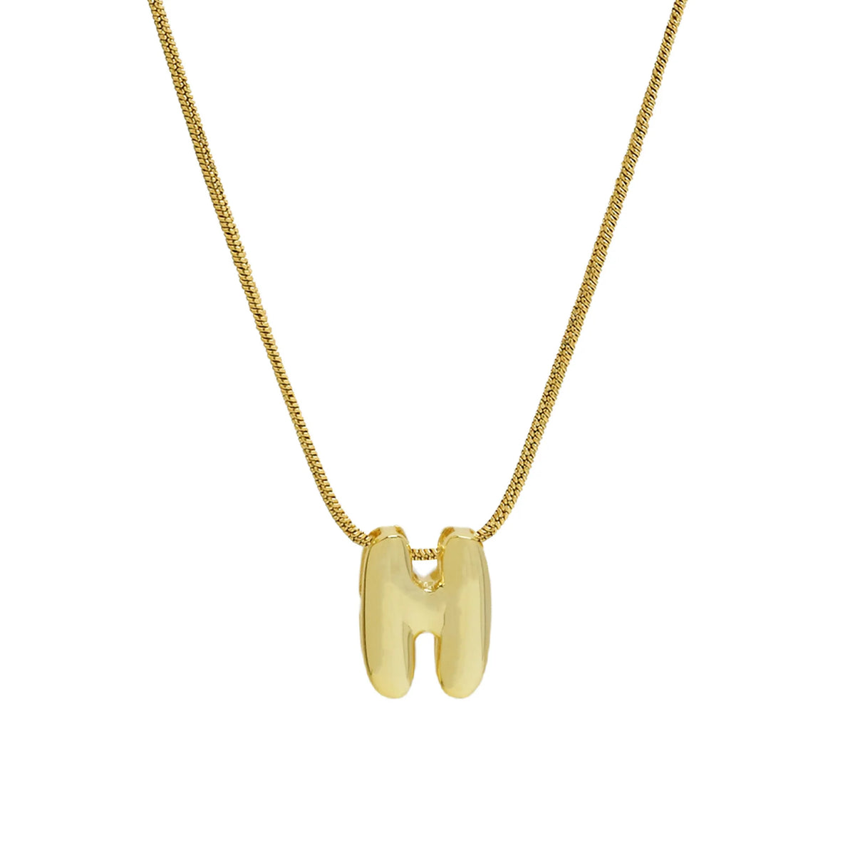Aloura Bubble Initial Pendant Necklace – Gold-Plated Alphabet Letter Chain | A–Z Personalised Jewellery | Women’s Statement Necklace