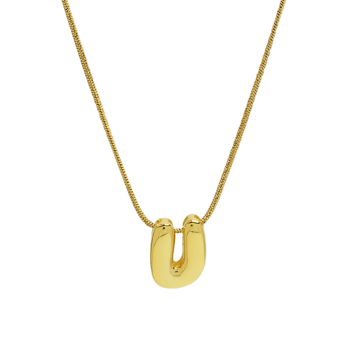 Aloura Bubble Initial Pendant Necklace – Gold-Plated Alphabet Letter Chain | A–Z Personalised Jewellery | Women’s Statement Necklace