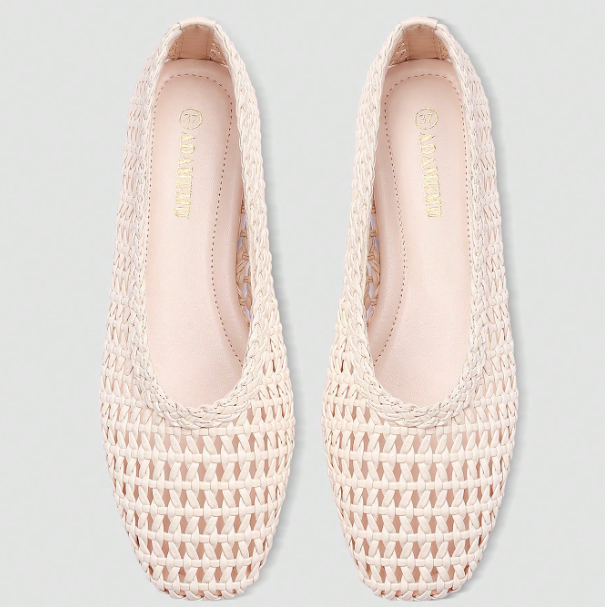 Tessara Woven Square-Toe Slip-On Flats