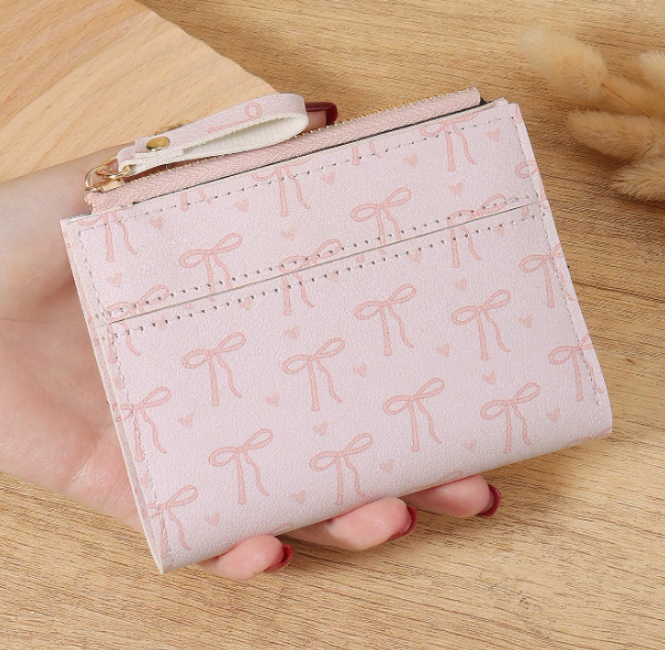 Rosavelle Croc-Effect Compact Wallet – Women’s Pink PU Small Wallet | Lightweight Zip Purse | Portable Card & Key Holder