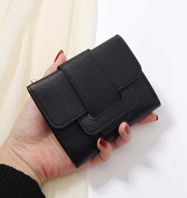 Velmora Mini Tri-Fold Wallet – Women’s PU Compact Purse | Lightweight Foldable Card & Cash Wallet | Elegant Flap Design