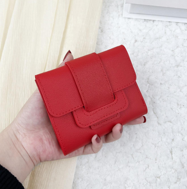 Velmora Mini Tri-Fold Wallet – Women’s PU Compact Purse | Lightweight Foldable Card & Cash Wallet | Elegant Flap Design