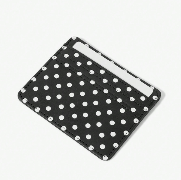 Dotelle Polka Dot Multi-Card Holder – Women’s Slim PU Card Wallet | Lightweight Multi-Pocket Card Case | Retro Everyday Accessory