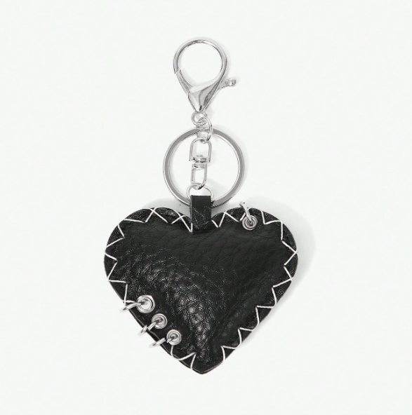 GelatoPop Ice Cream & Heart Bag Charm – Pink Dessert or Black Studded Heart | Decorative Keychain