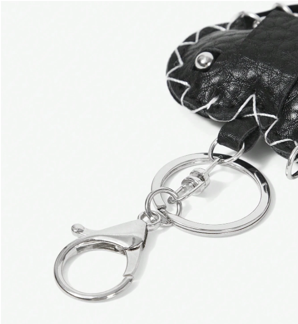 GelatoPop Ice Cream & Heart Bag Charm – Pink Dessert or Black Studded Heart | Decorative Keychain