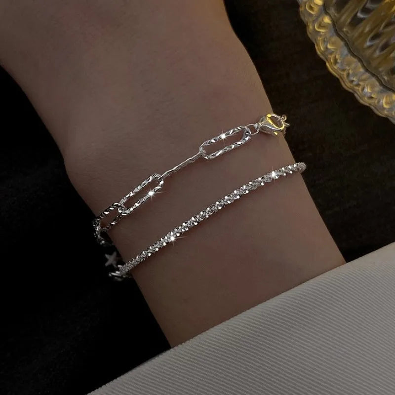 Virelle Colour Zircon Tennis Bracelet – Gold-Tone Cubic Zirconia Chain | Prong-Set Statement Jewellery | Women’s Sparkling Bracelet