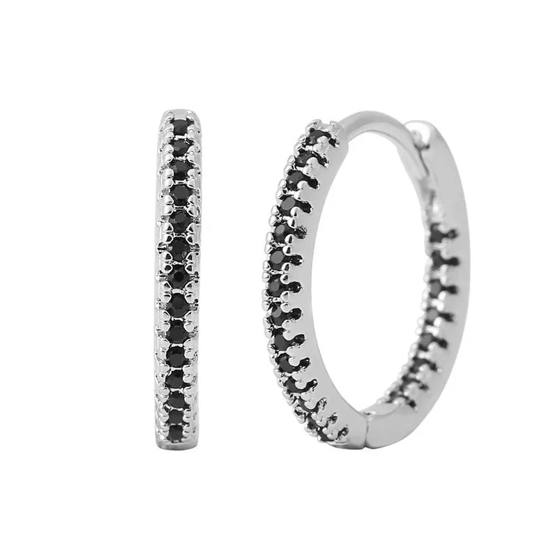 LioraLuxe Colour Zircon Hoop Earrings – Gold-Tone Women’s Earrings | Random Colour Cubic Zirconia | Luxury-Inspired Statement Jewellery