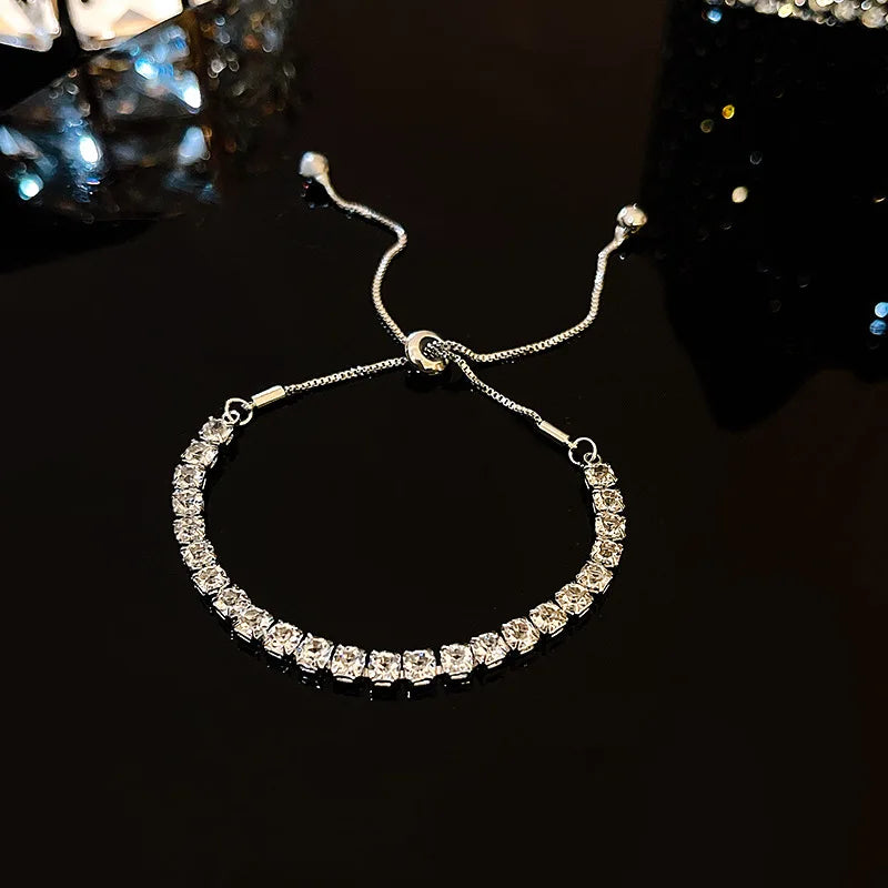Virelle Colour Zircon Tennis Bracelet – Gold-Tone Cubic Zirconia Chain | Prong-Set Statement Jewellery | Women’s Sparkling Bracelet