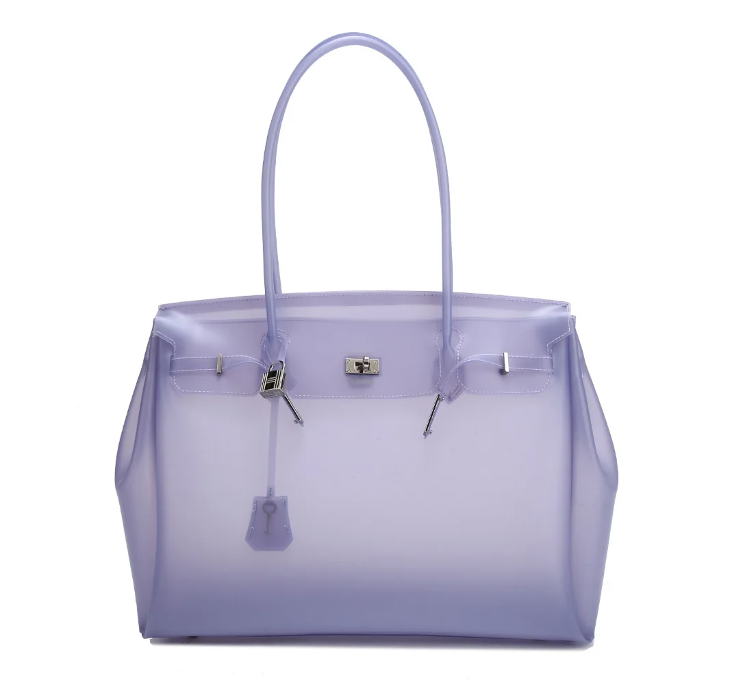 Clarabelle Large Jelly Tote Bag – Clear Women’s Shoulder Handbag | Transparent-Style Candy Tote | Spacious Summer Fashion Purse
