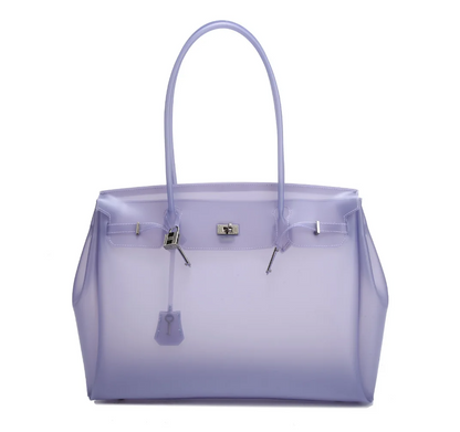 Clarabelle Large Jelly Tote Bag – Clear Women’s Shoulder Handbag | Transparent-Style Candy Tote | Spacious Summer Fashion Purse