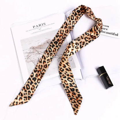 Florienne Printed Skinny Scarf – Women’s Long Hair & Neck Ribbon | Handbag Handle Scarf | Multifunctional Fashion Accessory