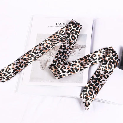 Florienne Printed Skinny Scarf – Women’s Long Hair & Neck Ribbon | Handbag Handle Scarf | Multifunctional Fashion Accessory
