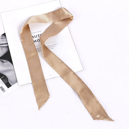 Florienne Printed Skinny Scarf – Women’s Long Hair & Neck Ribbon | Handbag Handle Scarf | Multifunctional Fashion Accessory