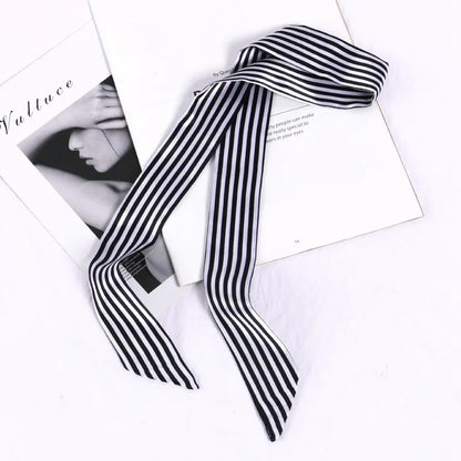 Florienne Printed Skinny Scarf – Women’s Long Hair & Neck Ribbon | Handbag Handle Scarf | Multifunctional Fashion Accessory