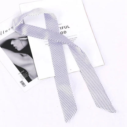 Florienne Printed Skinny Scarf – Women’s Long Hair & Neck Ribbon | Handbag Handle Scarf | Multifunctional Fashion Accessory