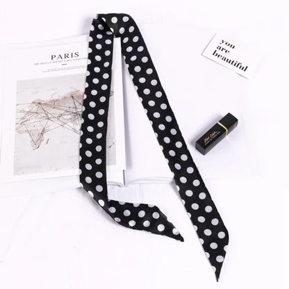 Florienne Printed Skinny Scarf – Women’s Long Hair & Neck Ribbon | Handbag Handle Scarf | Multifunctional Fashion Accessory