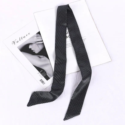 Florienne Printed Skinny Scarf – Women’s Long Hair & Neck Ribbon | Handbag Handle Scarf | Multifunctional Fashion Accessory