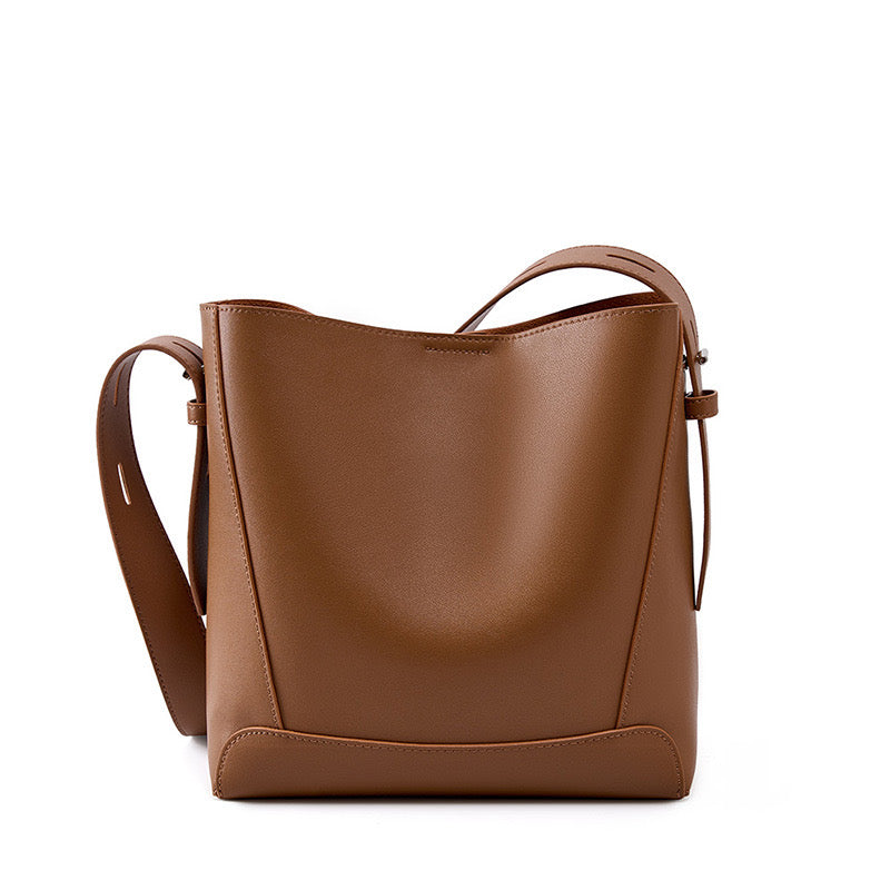 Women’s Genuine Leather Crossbody & Shoulder Oversized Bucket Bag