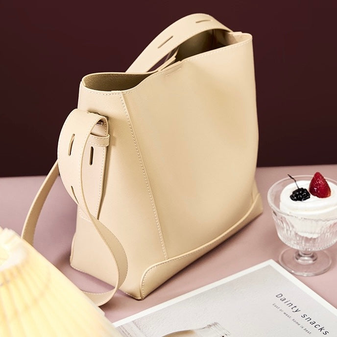 Women’s Genuine Leather Crossbody & Shoulder Oversized Bucket Bag