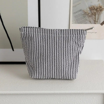 Solena Striped Woven Clutch Bag – Women’s Crochet-Style Beach Handbag | Soft Knitted Dumpling Purse | Casual Summer Clutch