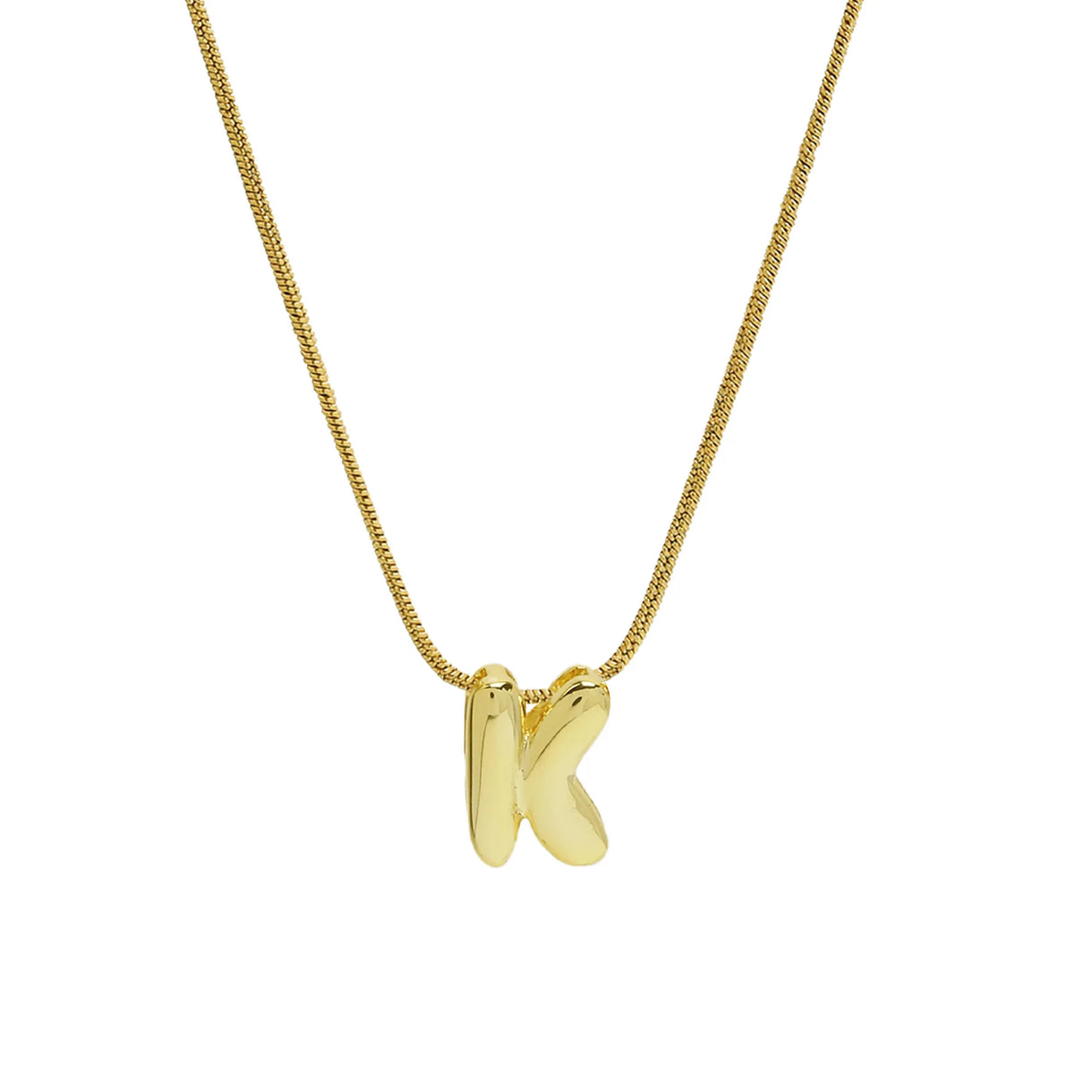 Aloura Bubble Initial Pendant Necklace – Gold-Plated Alphabet Letter Chain | A–Z Personalised Jewellery | Women’s Statement Necklace