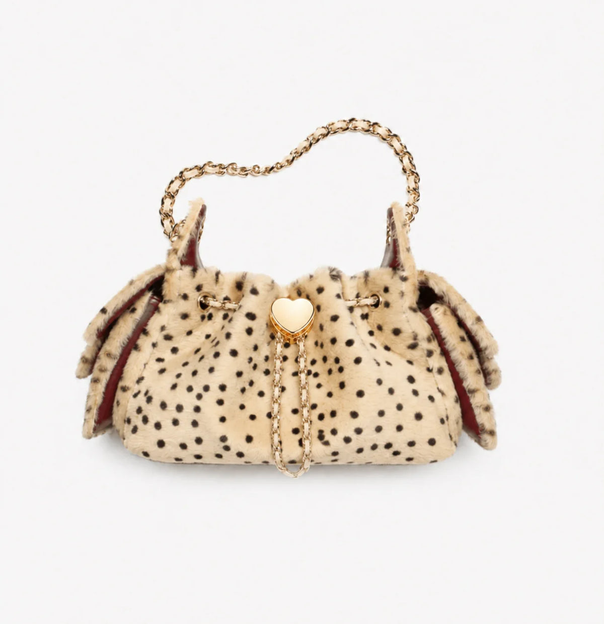 Leopelle Fluffy Leopard Crossbody Bag – Women’s Faux Suede Bucket Handbag | Plush-Style Shoulder Purse | Chain Strap Winter Fashion Bag