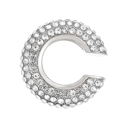 Celestine Crystal C-Shaped Ear Cuff – Women’s No-Piercing Clip Earring | Gold-Colour Geometric Design | Trendy Cartilage Jewellery