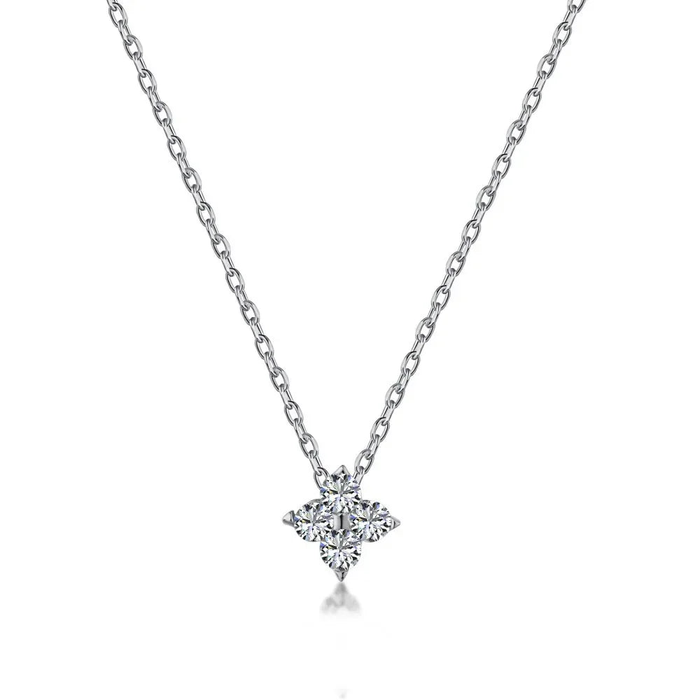 Aurelle Clover Zircon Necklace – 18K Gold-Plated Stainless Steel Chain | Four-Leaf Clover Jewellery | Elegant Women’s Gift