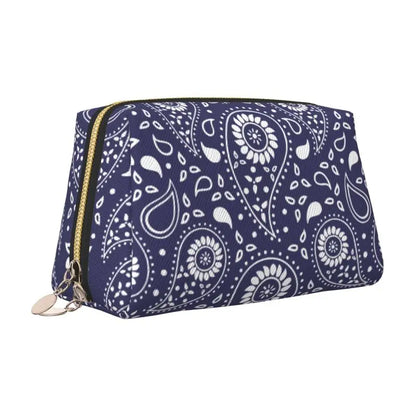 Sienna Paisley Travel Cosmetic Bag – Red & Black Printed Makeup Pouch | Women’s Zipped Toiletry Organiser | Portable Beauty Storage Bag