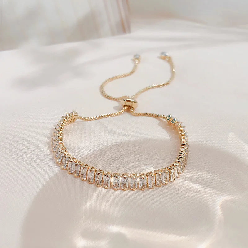 Virelle Colour Zircon Tennis Bracelet – Gold-Tone Cubic Zirconia Chain | Prong-Set Statement Jewellery | Women’s Sparkling Bracelet
