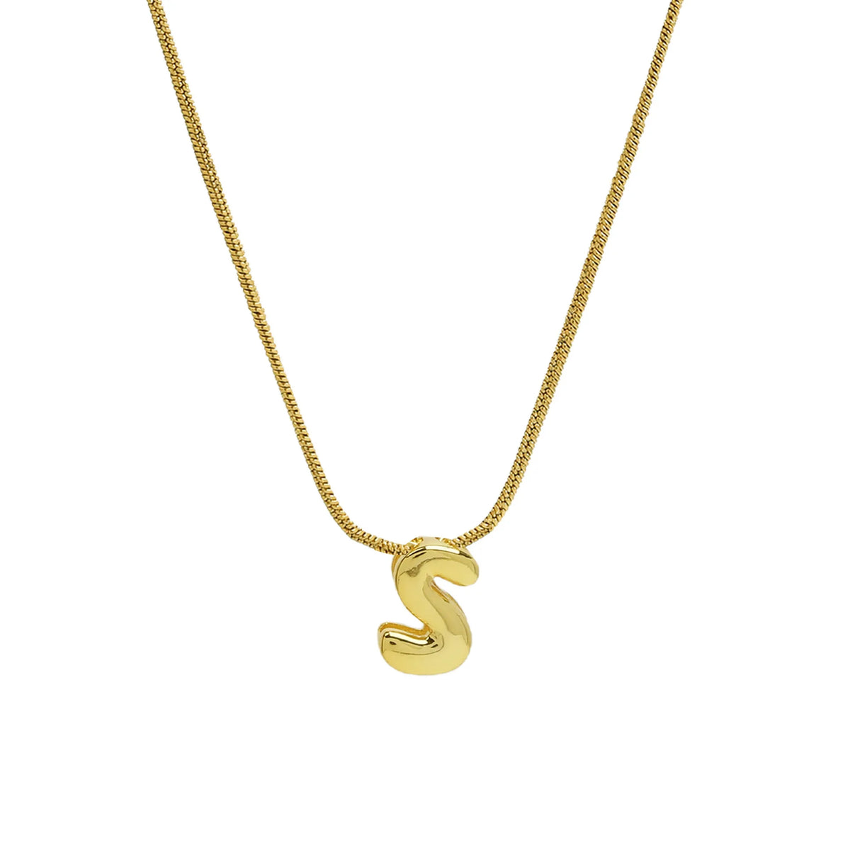 Aloura Bubble Initial Pendant Necklace – Gold-Plated Alphabet Letter Chain | A–Z Personalised Jewellery | Women’s Statement Necklace