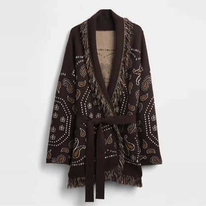 Bellavere Patterned Knit Cardigan – Women’s Printed Layer | Wrap & Cropped Designs | Autumn Winter Knitwear