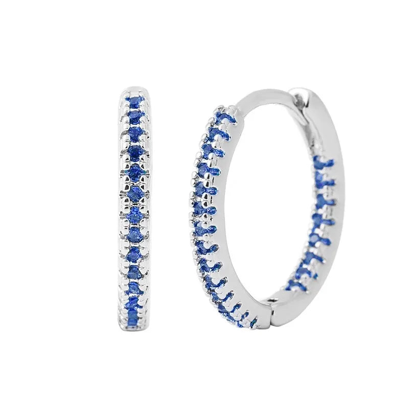 LioraLuxe Colour Zircon Hoop Earrings – Gold-Tone Women’s Earrings | Random Colour Cubic Zirconia | Luxury-Inspired Statement Jewellery