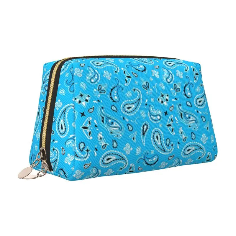 Sienna Paisley Travel Cosmetic Bag – Red & Black Printed Makeup Pouch | Women’s Zipped Toiletry Organiser | Portable Beauty Storage Bag