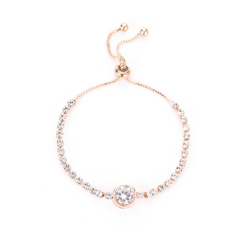 Virelle Colour Zircon Tennis Bracelet – Gold-Tone Cubic Zirconia Chain | Prong-Set Statement Jewellery | Women’s Sparkling Bracelet