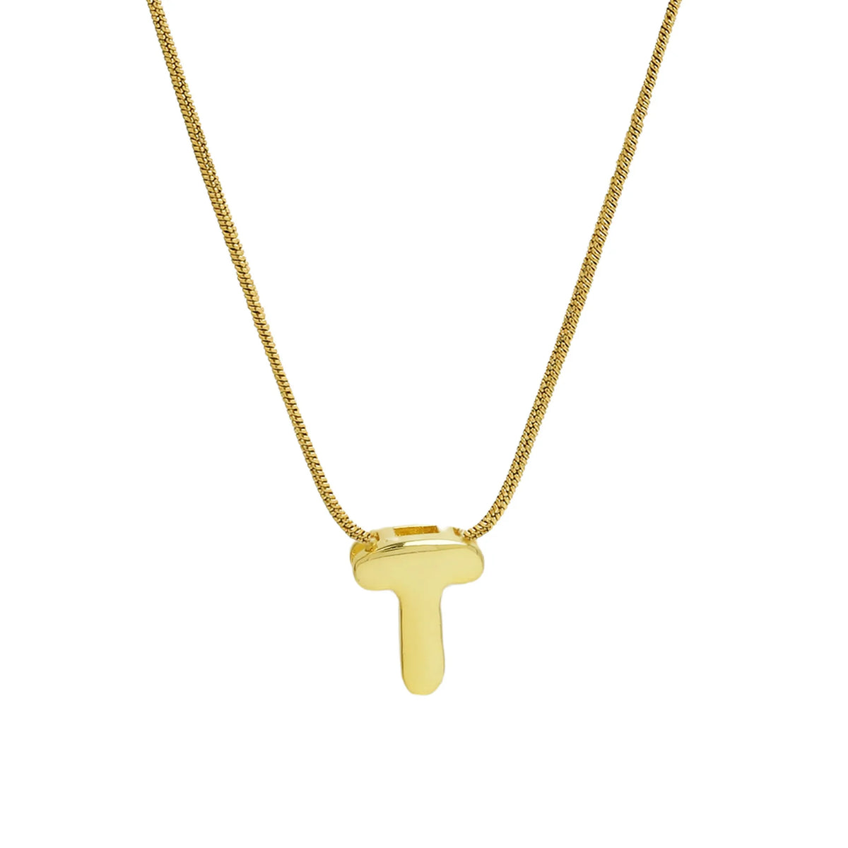 Aloura Bubble Initial Pendant Necklace – Gold-Plated Alphabet Letter Chain | A–Z Personalised Jewellery | Women’s Statement Necklace