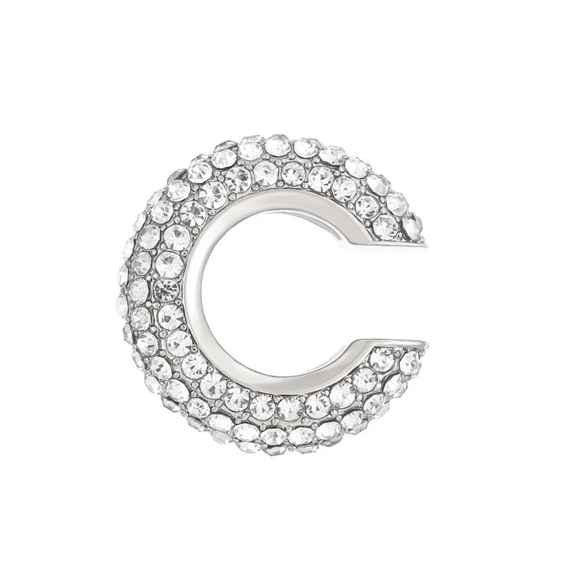 Celestine Crystal C-Shaped Ear Cuff – Women’s No-Piercing Clip Earring | Gold-Colour Geometric Design | Trendy Cartilage Jewellery