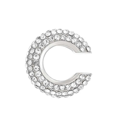 Celestine Crystal C-Shaped Ear Cuff – Women’s No-Piercing Clip Earring | Gold-Colour Geometric Design | Trendy Cartilage Jewellery
