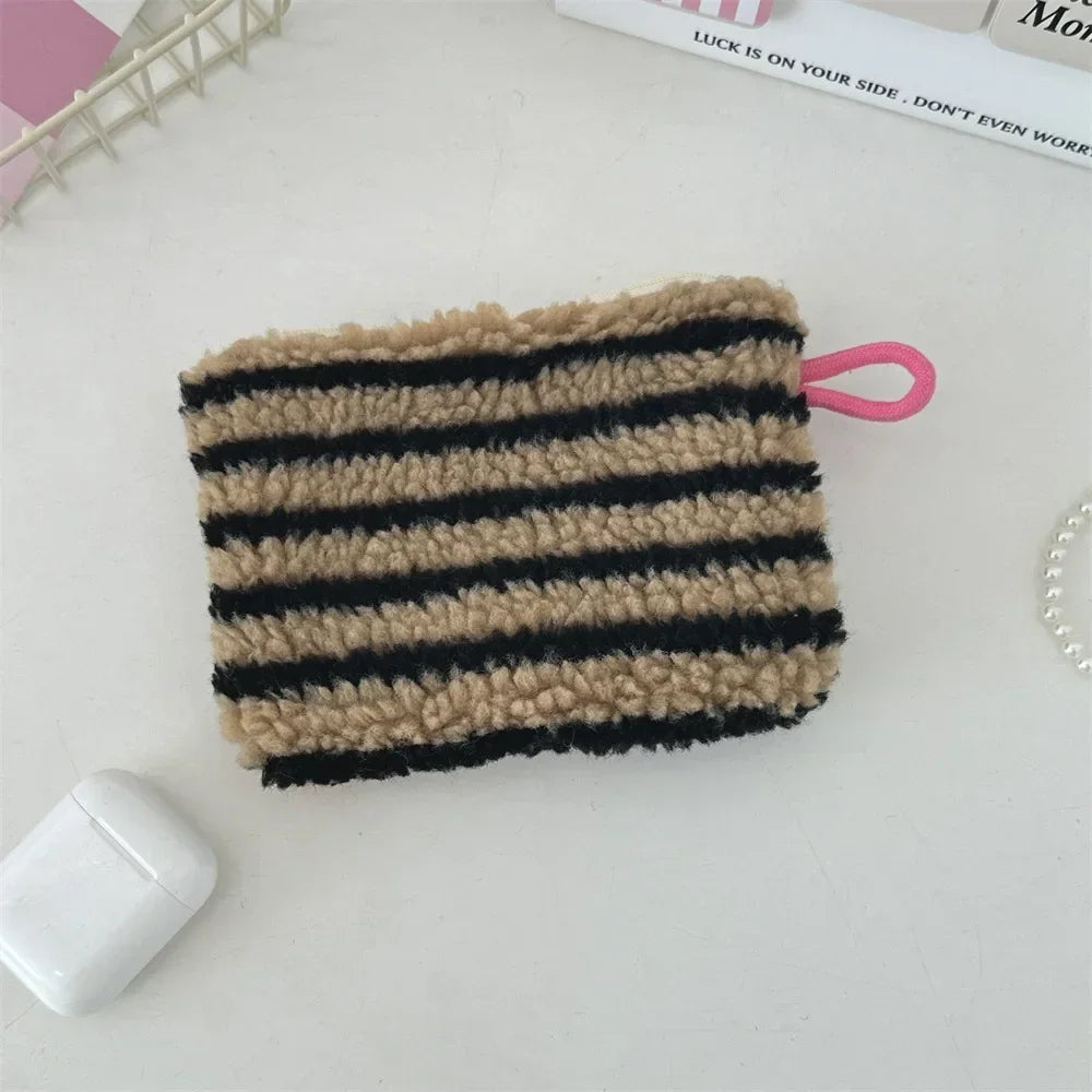 Amorette Heart Print Mini Cosmetic Pouch – Women’s Small Lipstick & Makeup Bag | Plush Zip Travel Organiser | Cosmetic, Card & Everyday Storage Purse
