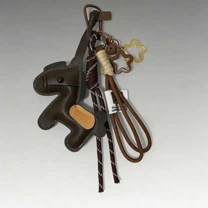 Equelle Pony Leather Bag Charm – Horse Keychain & Handbag Pendant | Personalised-Style Backpack Ornament | Women’s Purse Accessory