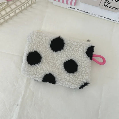 Amorette Heart Print Mini Cosmetic Pouch – Women’s Small Lipstick & Makeup Bag | Plush Zip Travel Organiser | Cosmetic, Card & Everyday Storage Purse