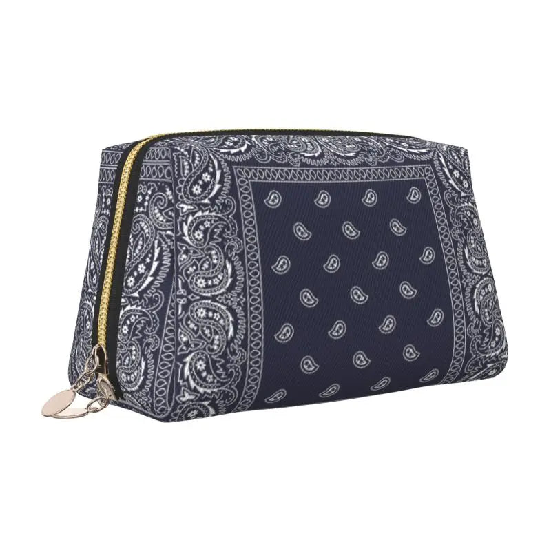 Sienna Paisley Travel Cosmetic Bag – Red & Black Printed Makeup Pouch | Women’s Zipped Toiletry Organiser | Portable Beauty Storage Bag