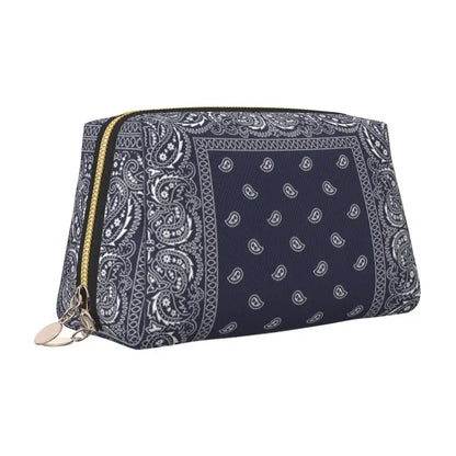 Sienna Paisley Travel Cosmetic Bag – Red & Black Printed Makeup Pouch | Women’s Zipped Toiletry Organiser | Portable Beauty Storage Bag